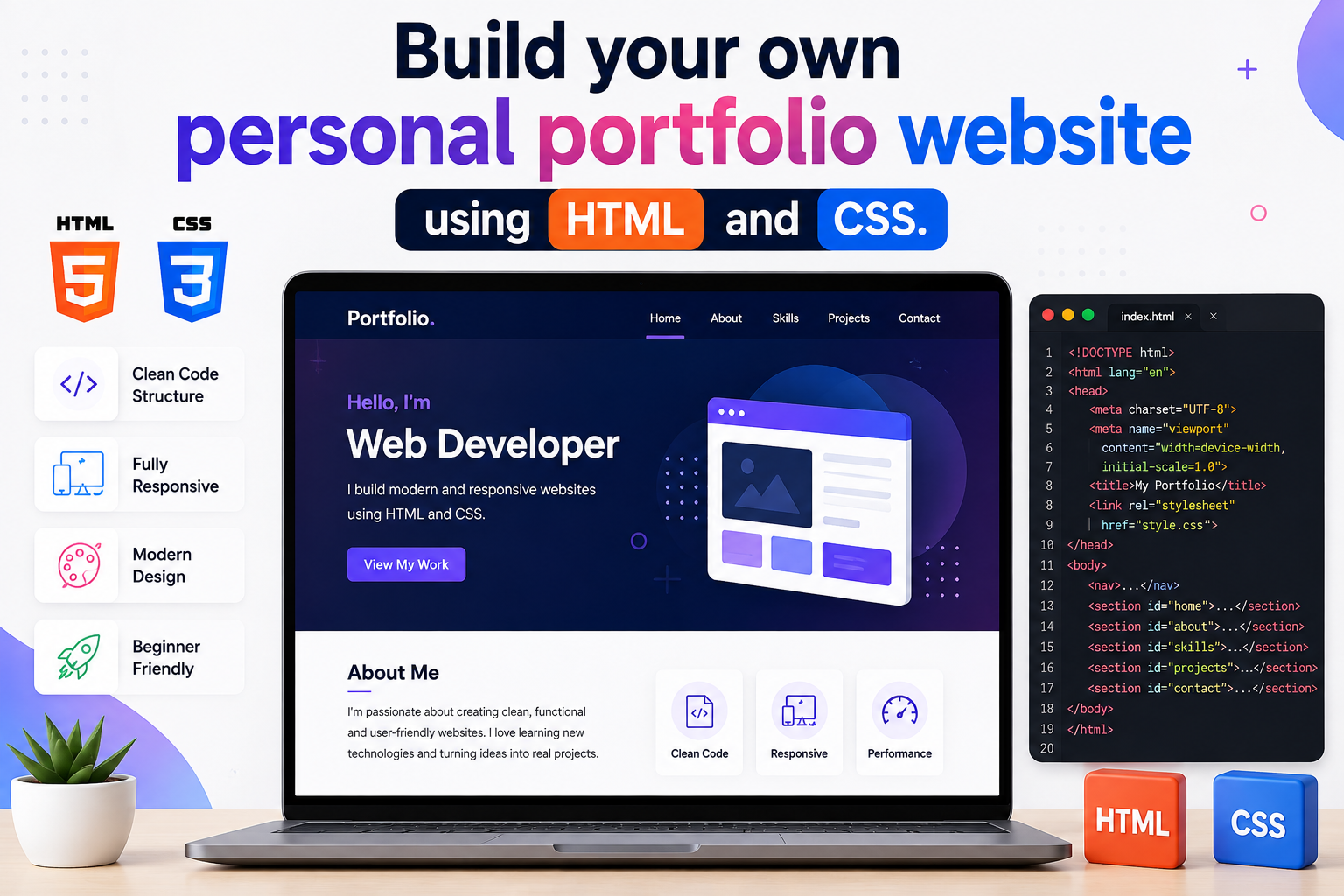 Personal portfolio website built with HTML and CSS