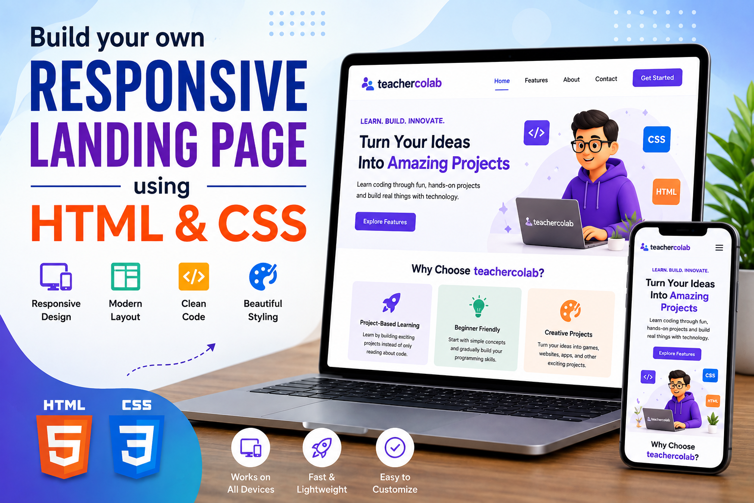 Responsive landing page built with HTML and CSS